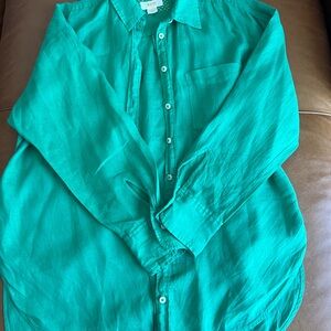 Anthropologie The Bennet Buttondown linen Shirt by Maeve size small